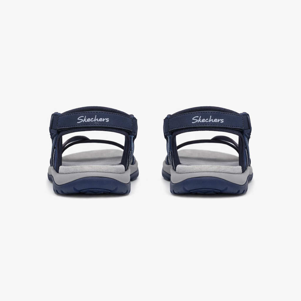 Skechers REGGAE SLIM - SUN ARRAY Womens Cross Strap Sandals Navy