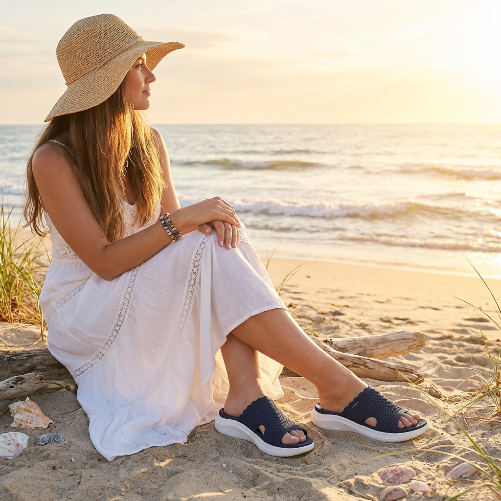Skechers ULTRA FLEX 3.0 SANDAL-BRING I Womens Sliders Navy