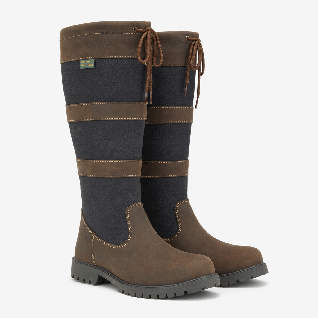 Woodland HARRIET Womens Tall Boots Brown/Navy