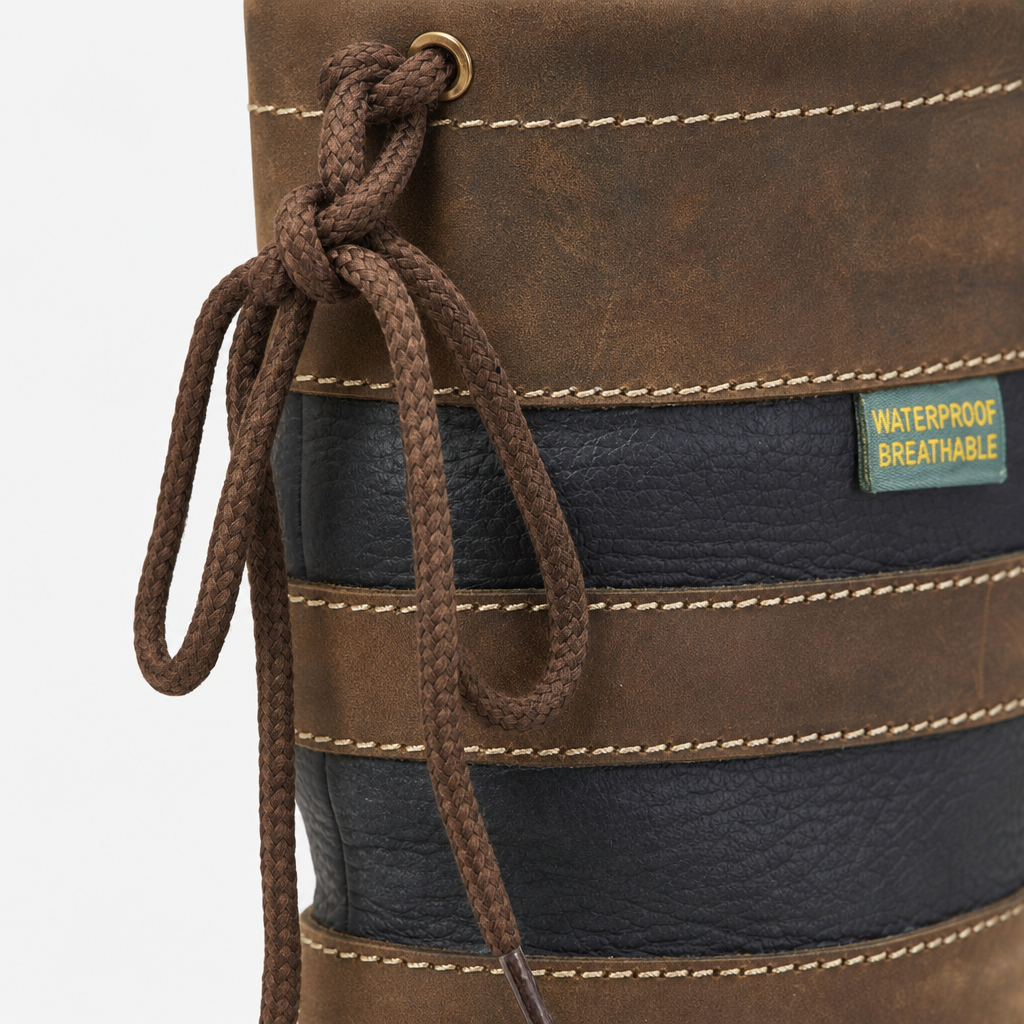 Woodland PRIMROSE Womens Tall Boots Brown/Navy