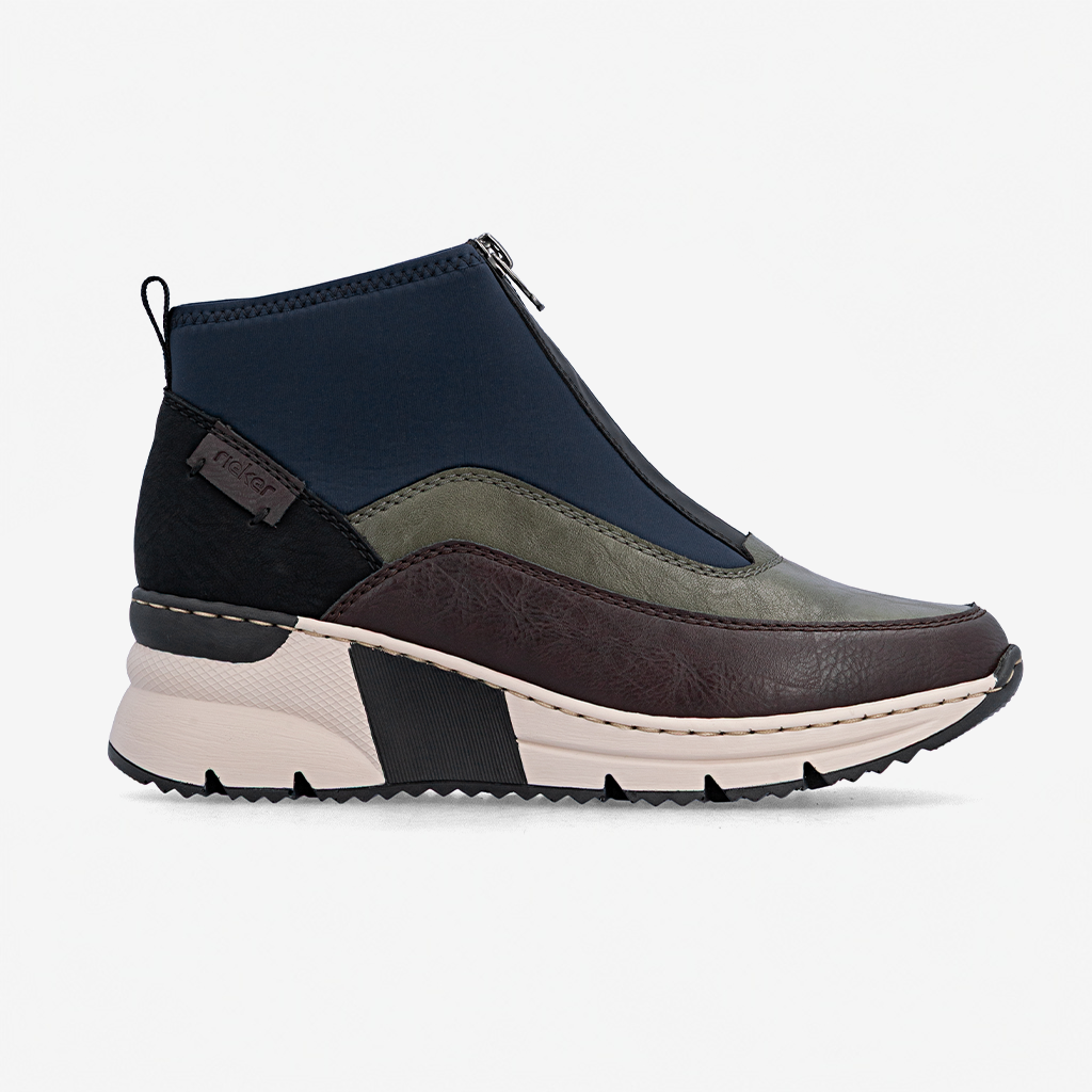 Rieker N6352 Womens Ankle Boots Black/Navy