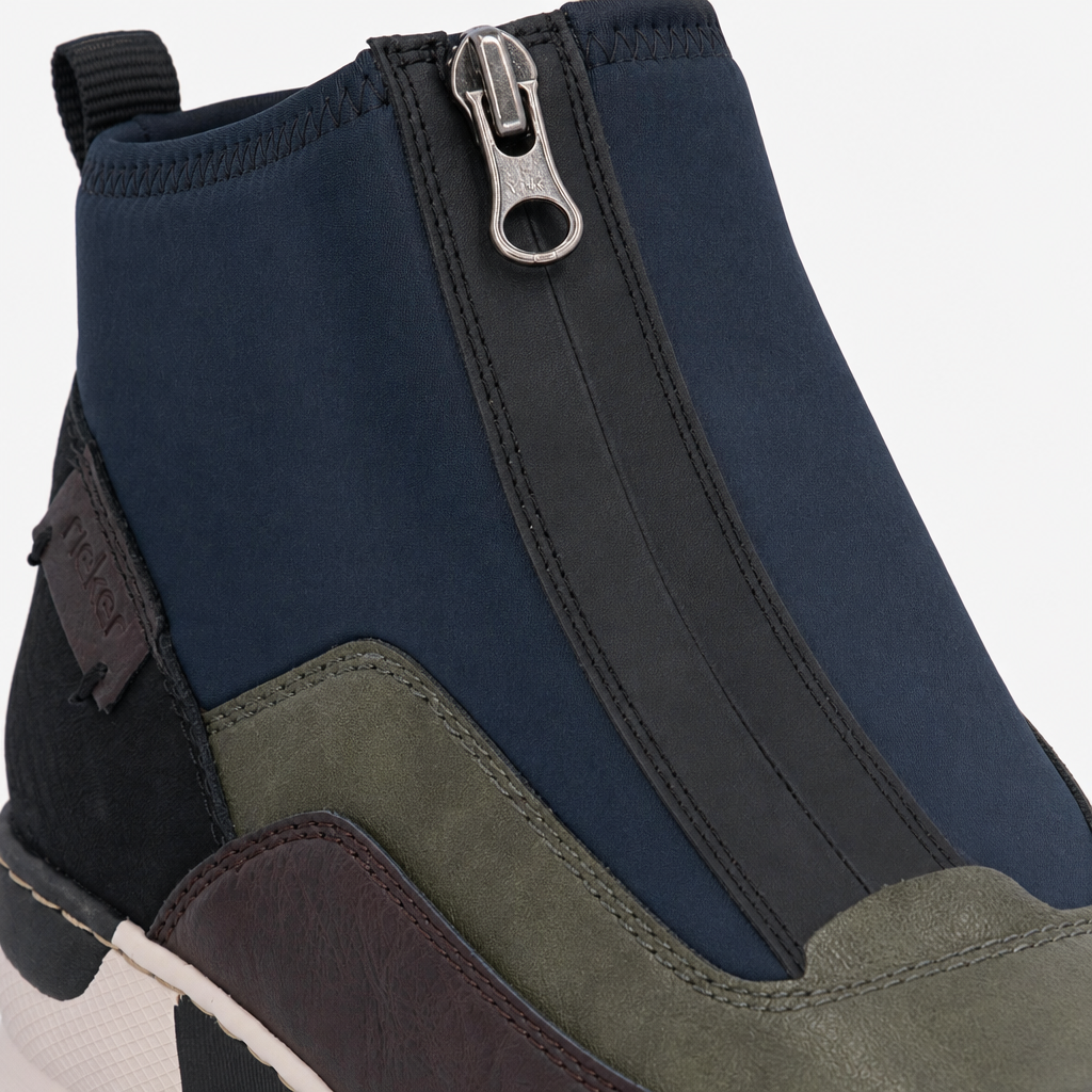 Rieker N6352 Womens Ankle Boots Black/Navy