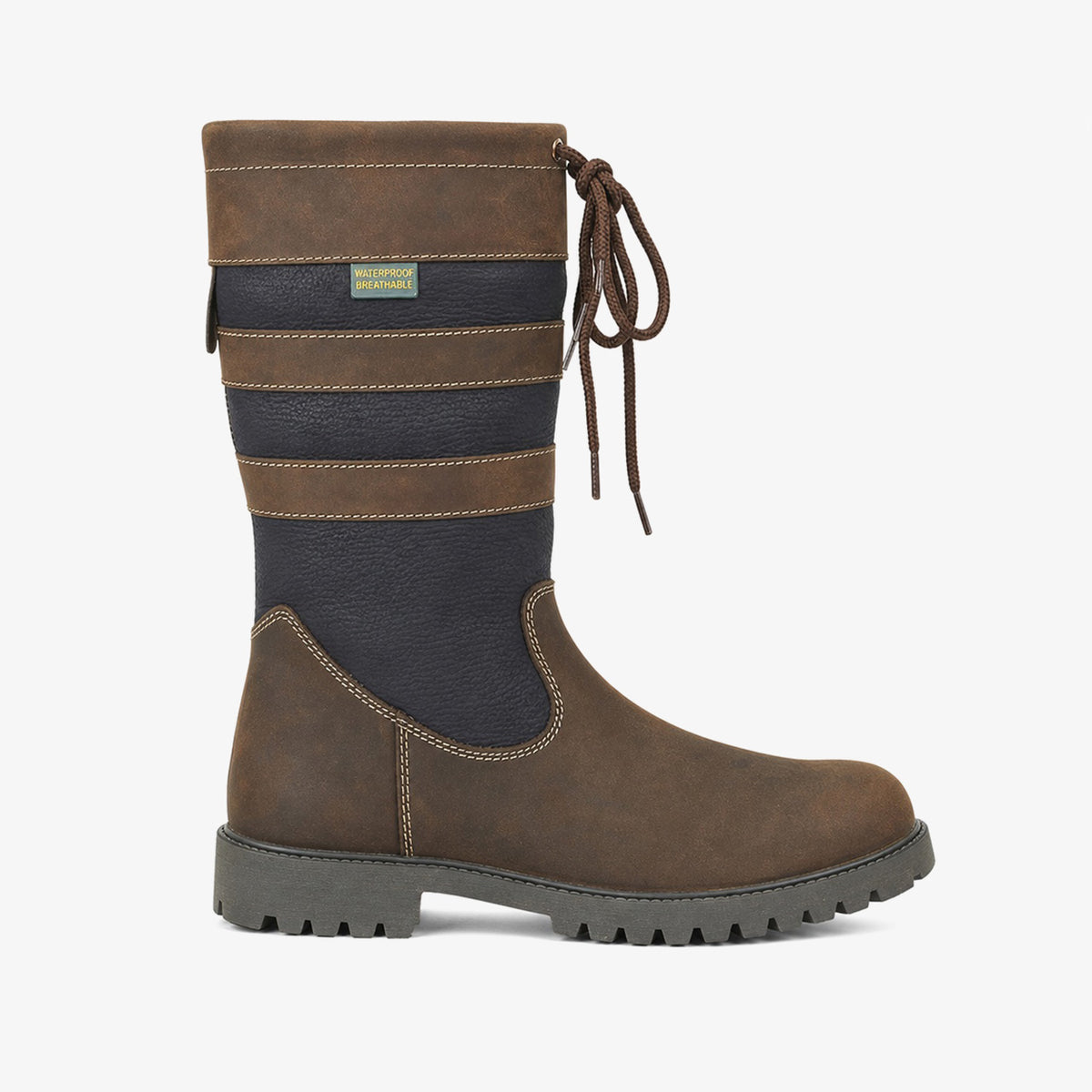 Woodland PRIMROSE Womens Tall Boots Brown/Navy
