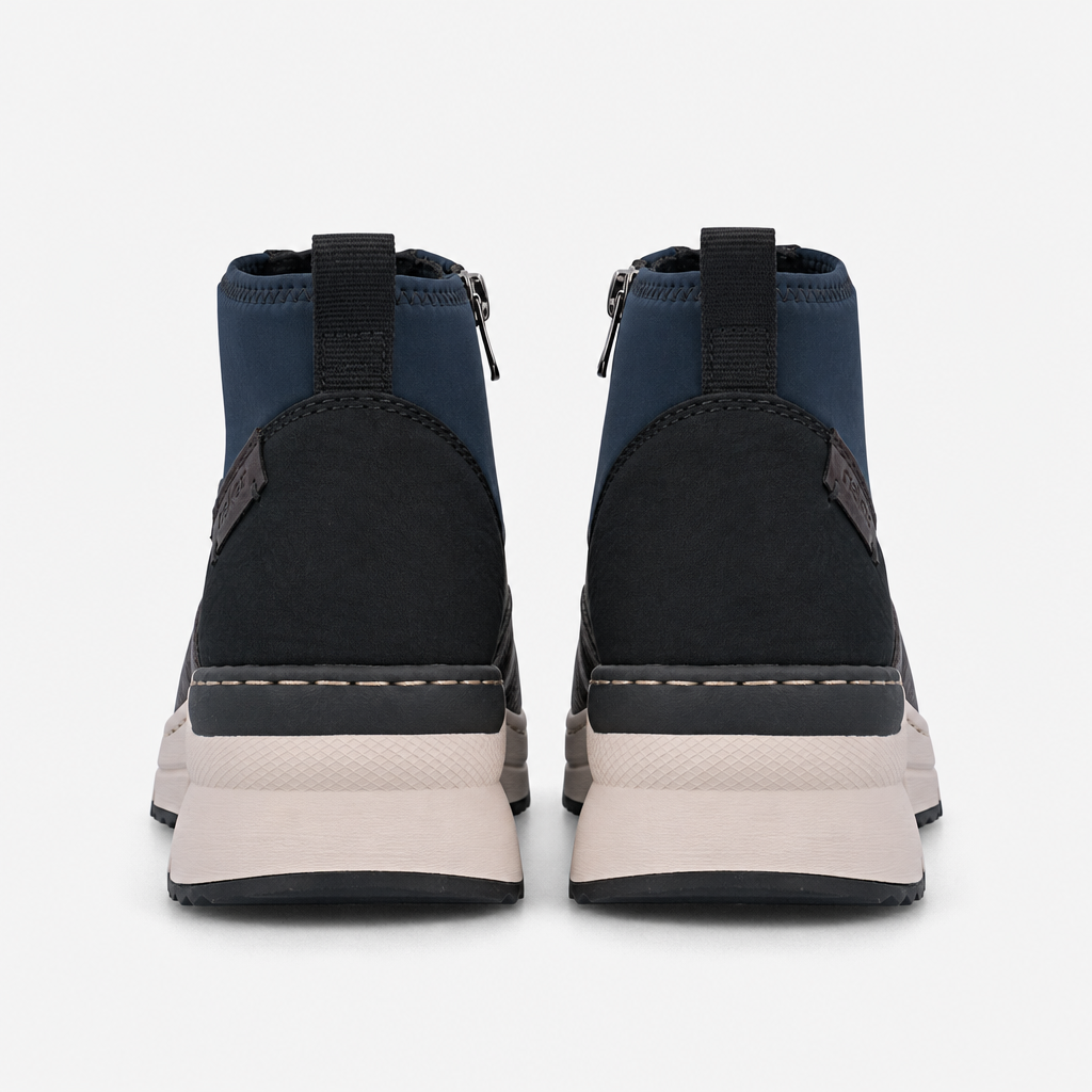Rieker N6352 Womens Ankle Boots Black/Navy