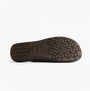 Nordikas 131 Mens Leather Mule Slippers Moka sole view with textured rubber design for enhanced grip.