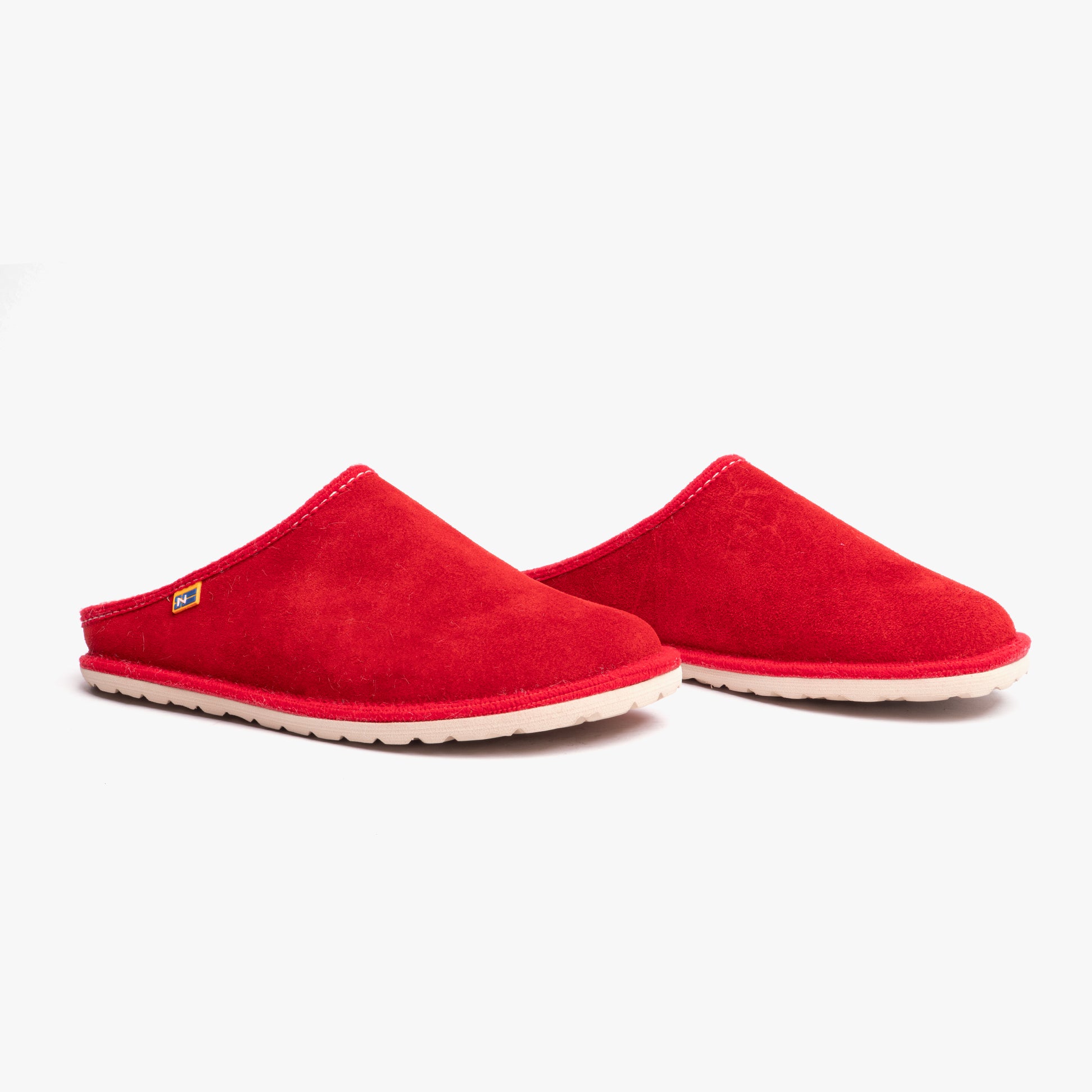 Nordikas 2083 Womens Fur Lined Mule Slippers Cherry