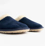 Nordikas 2087 Womens Suede Mule Slippers Indigo side view showing soft suede upper and cozy lining.