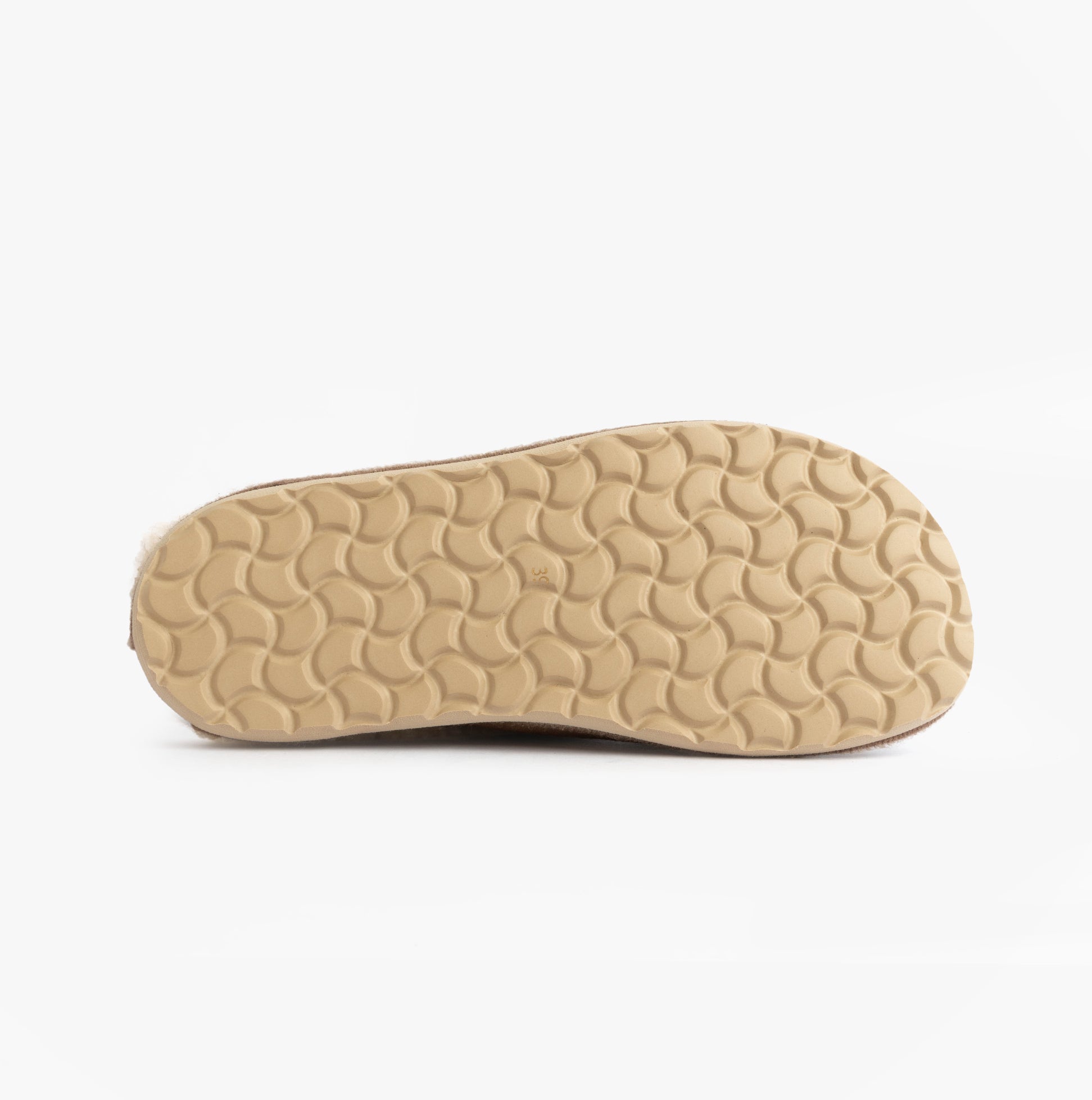 Nordikas 2087 Womens Suede Mule Slippers Piedra bottom view rubber sole design