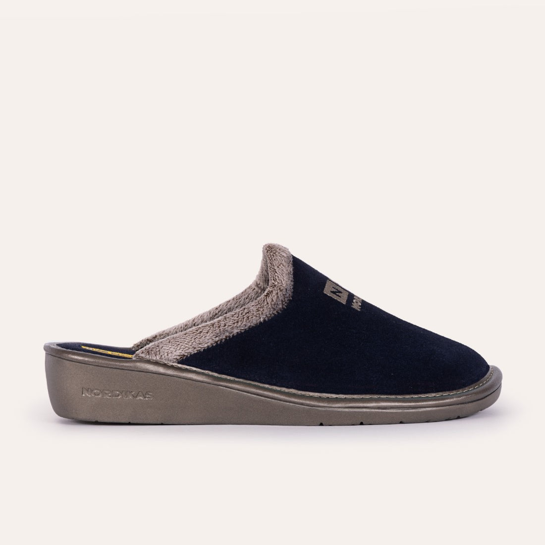 Nordikas 238 Womens Suede Mule Slippers Marine Blue