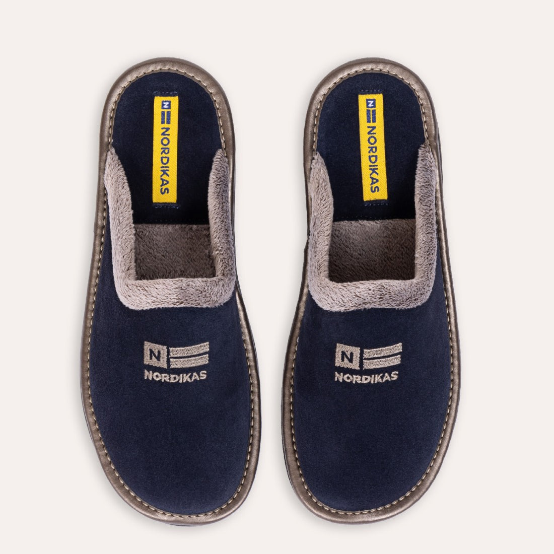 Nordikas 238 Womens Suede Mule Slippers Marine Blue