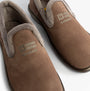 Nordikas 305 Womens Suede Full Slippers Piedra close-up view showing soft suede and faux fur lining.