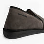 Nordikas 663 Mens Suede Full Slippers Grey with suede upper and rubber sole, designed for comfort and a snug fit.