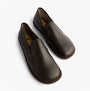 Nordikas 663 Mens Leather Full Slippers Mocha top view showing premium leather material and low top design.