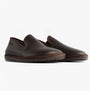 Nordikas 663 Mens Leather Full Slippers Mocha side view showing premium leather material and comfortable slip-on design