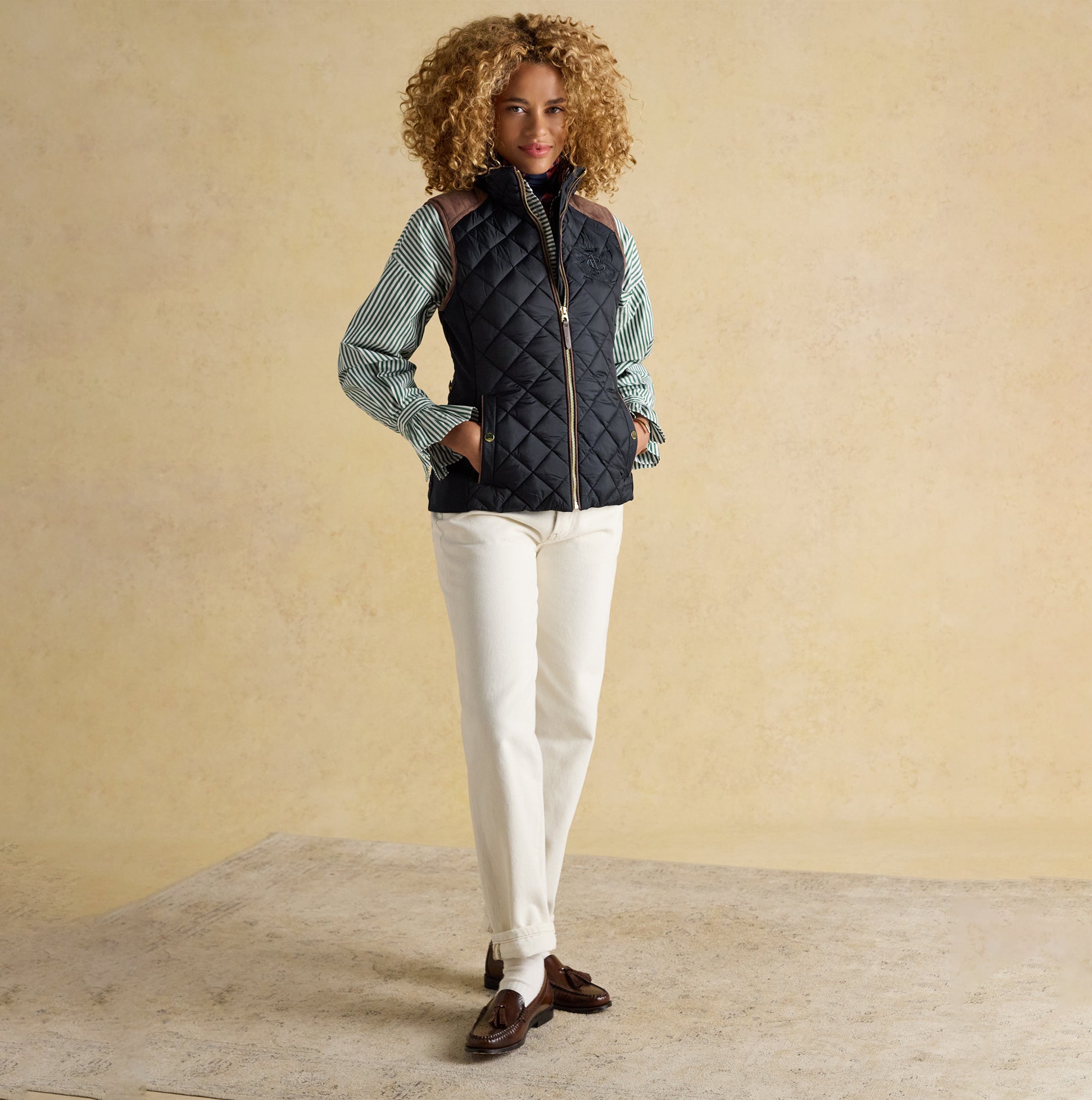 Joules BRAEMAR LUXE GILET Womens Gilets Navy