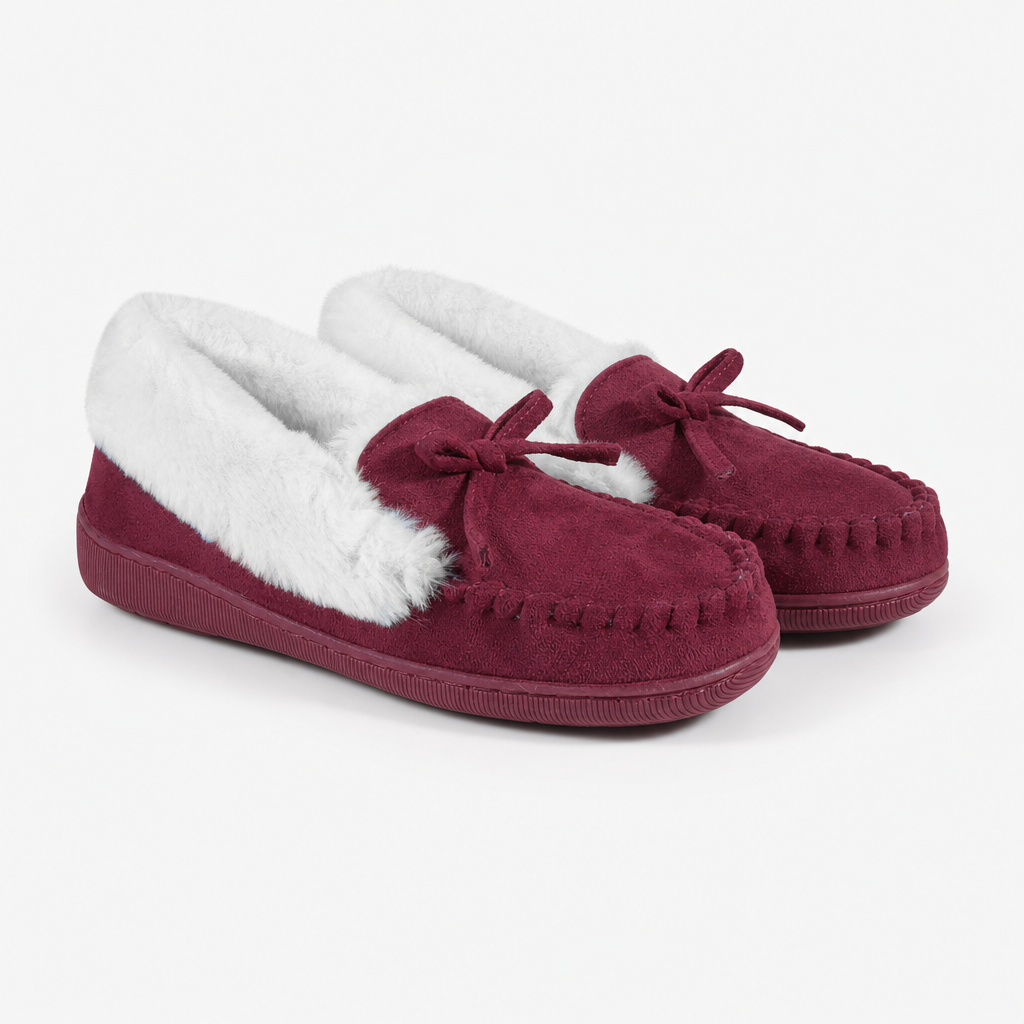 Jo & Joe KINLOCH Womens Moccasin Slippers Plum