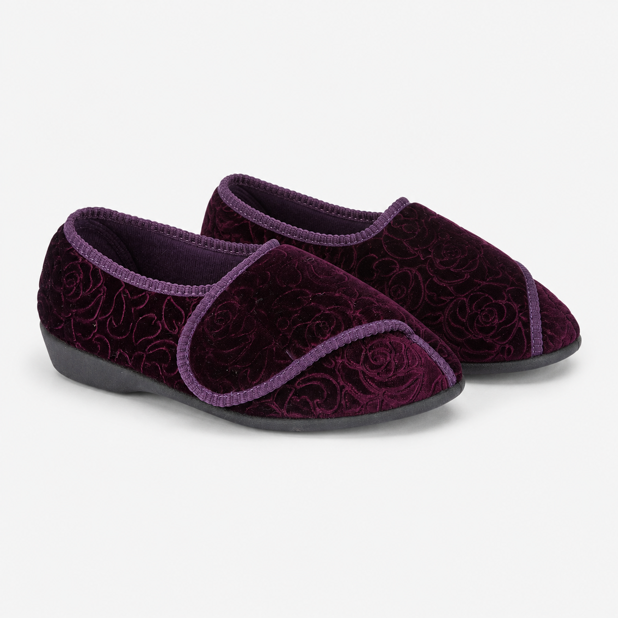 Jo & Joe DOREEN Womens Touch Fasten Slippers Purple