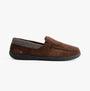 Padders STAN Mens (G Fit) Slippers Brown side view showcasing soft textile upper and round toe design.