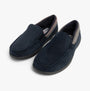 Padders STAN Mens (G Fit) Slippers Navy, side view showcasing comfort and memory foam features.