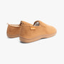 Padders BASIL Mens (G Fit) Slippers Chestnut rear view showing soft textile upper and rubber sole.
