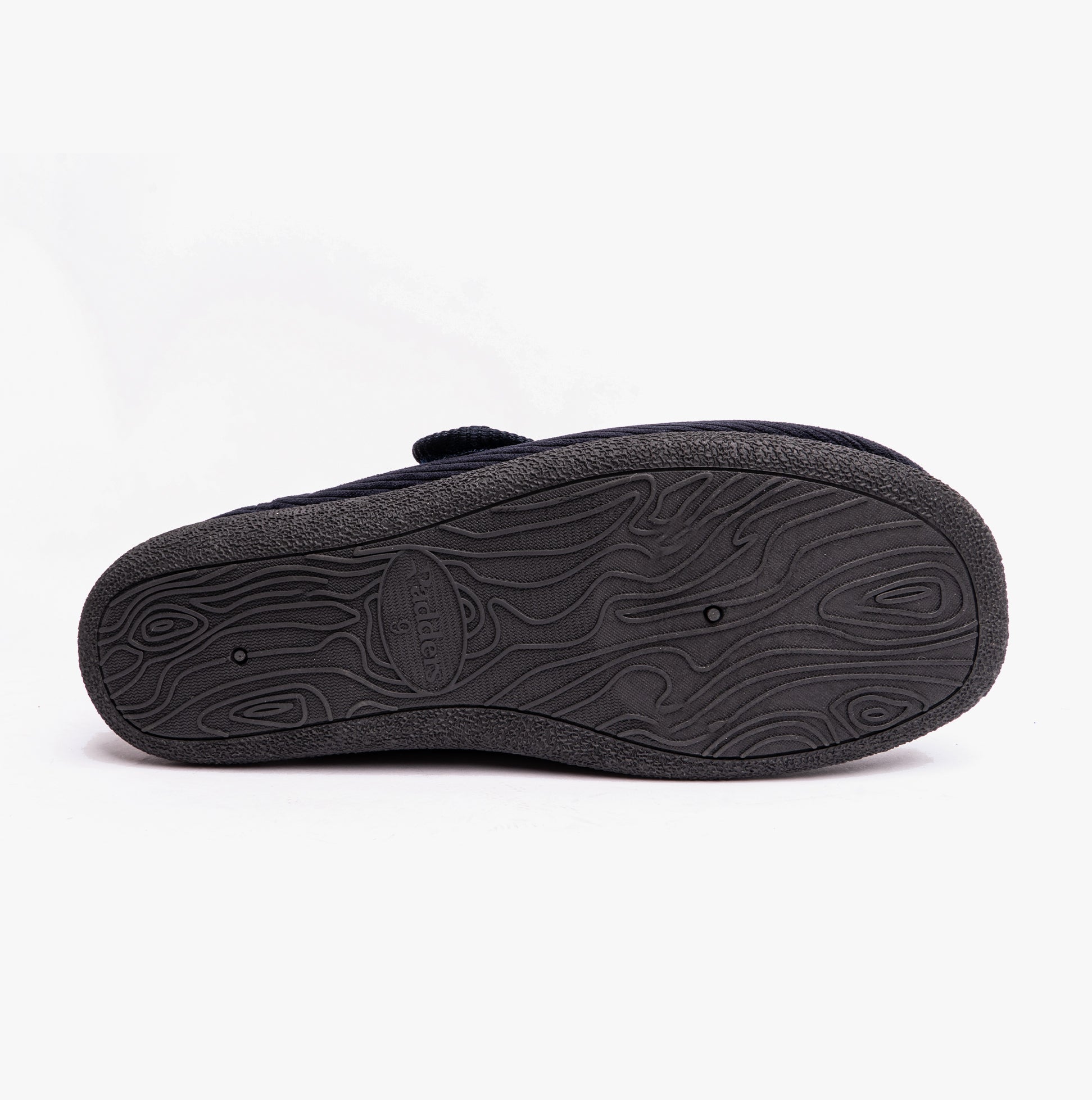 Padders OLIVER Mens Super Wide Touch Fasten Full Slippers Navy