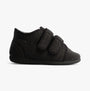 Padders BRIAN Mens Boot Slippers Charcoal side view showing adjustable touch fasten straps and round toe.