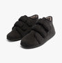 Padders BRIAN Mens Boot Slippers Charcoal side view shoes with adjustable touch fasten straps and warm lining.