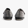 Padders LYDIA X Womens (6E Fit) Touch Fasten Slippers Grey back view showcasing soft textile upper and rubber sole.