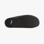 Padders FELIX Mens Mule Slippers Blue Felt bottom view with rubber sole, featuring textured grip and brand logo.