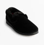 Padders CAMILLA Womens (2E Fit) Touch Fasten Slippers Black side view showing plush upper and rubber sole.