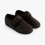 Padders CHARLES Mens (G Fit) Slippers Brown Checked top view featuring a touch fasten closure and round toe design.