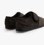 Padders CHARLES Mens (G Fit) Slippers Brown Checked back view showing the textile upper and rubber sole.