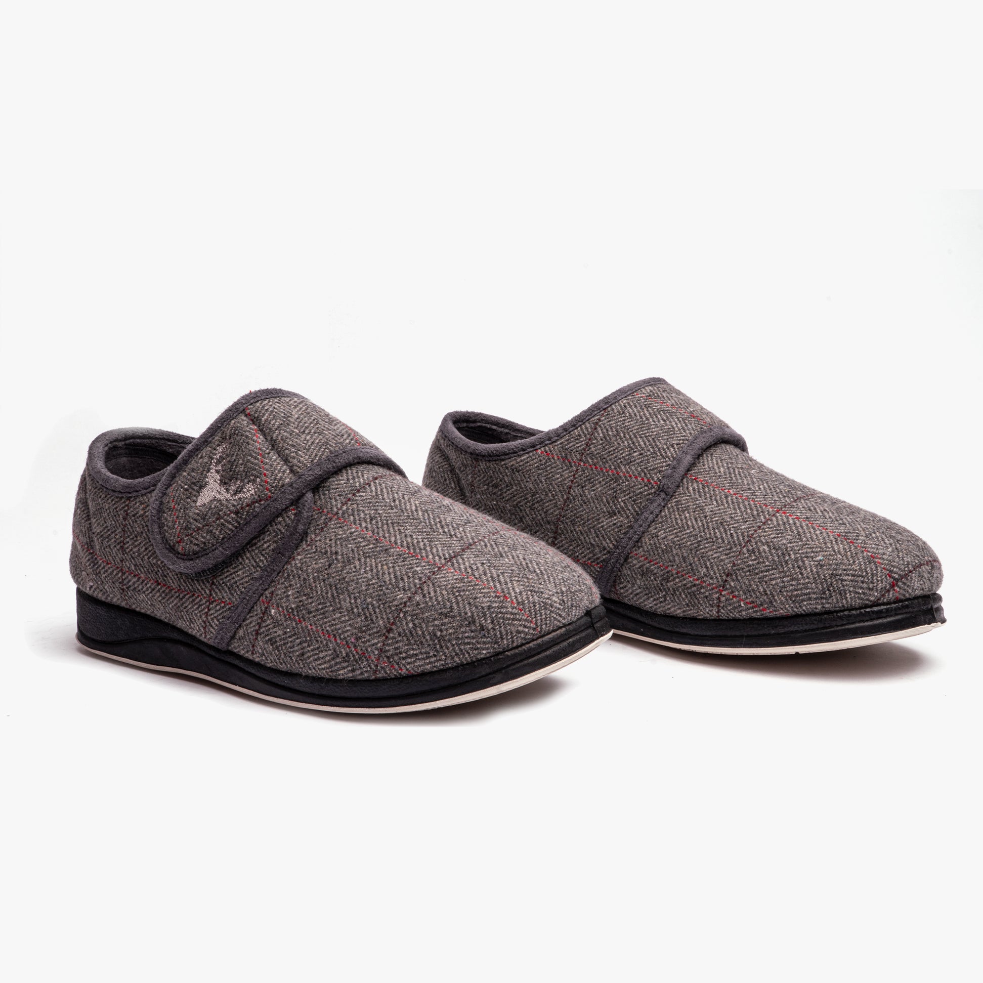 Padders CHARLES Mens (G Fit) Slippers Grey Combi