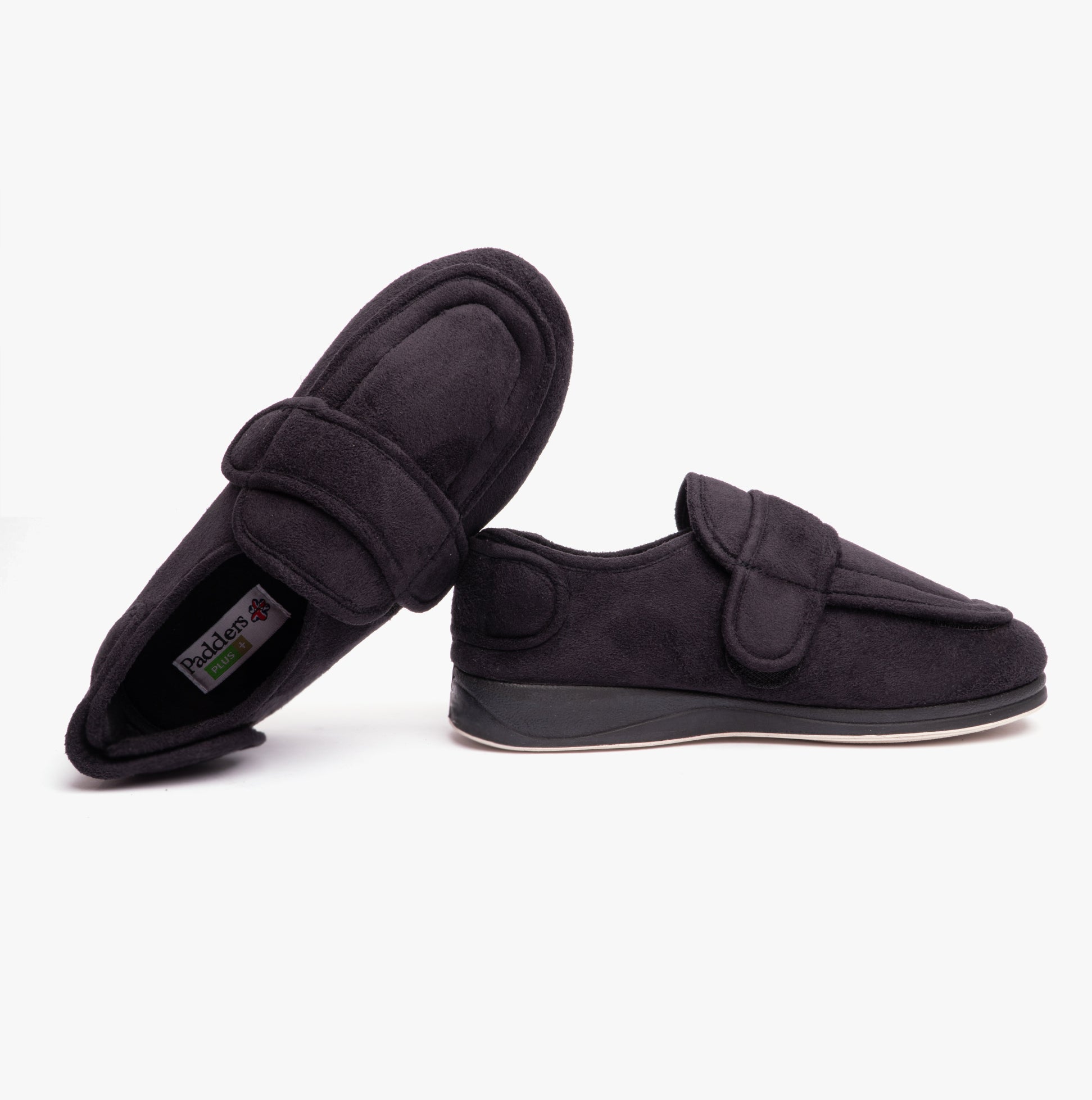 Padders WRAP Mens (G Fit) Easy Access Slippers Black
