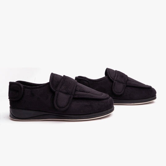 Padders WRAP Mens (G Fit) Easy Access Slippers Black
