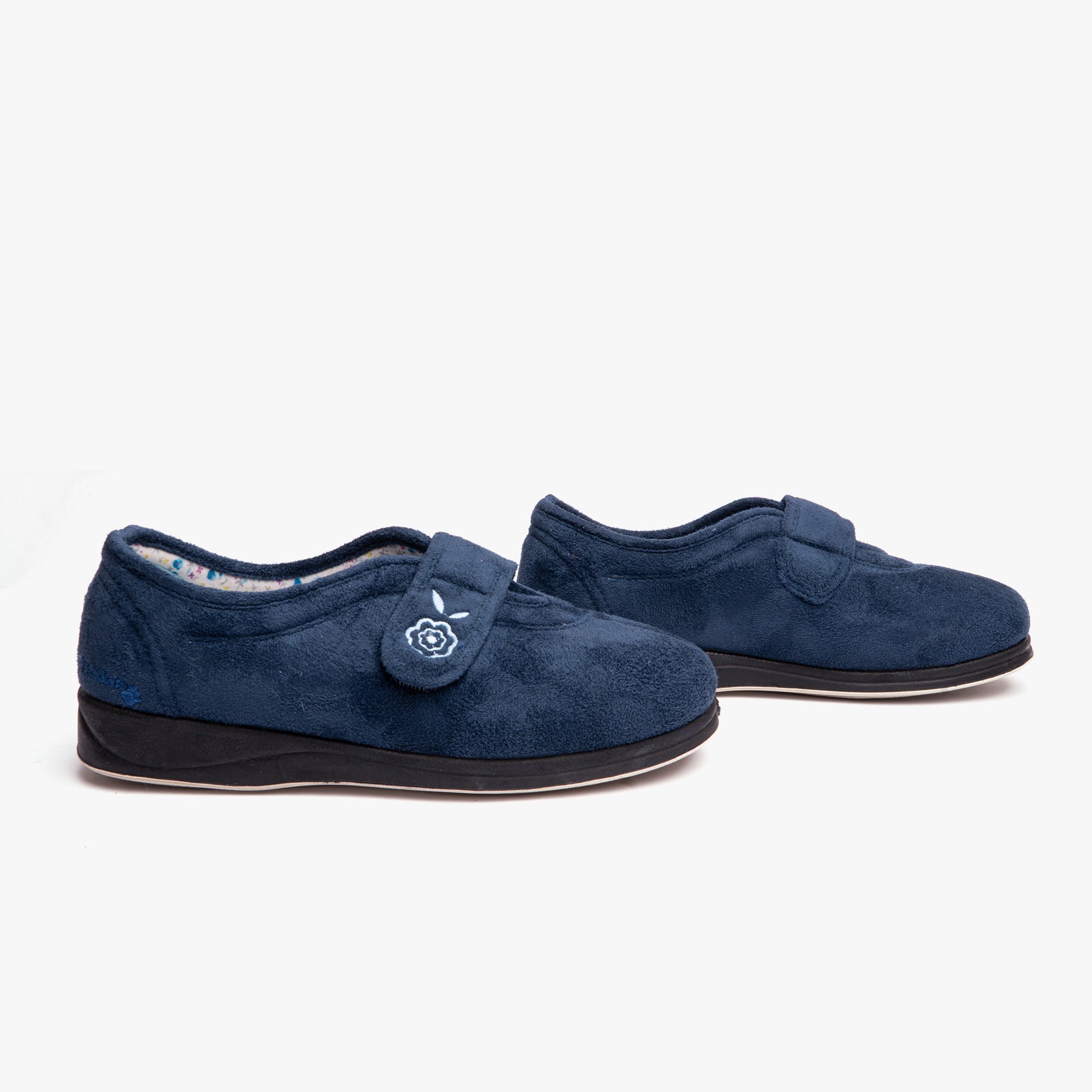 Padders CAMILLA Womens (2E Fit) Touch Fasten Slippers Denim Blue