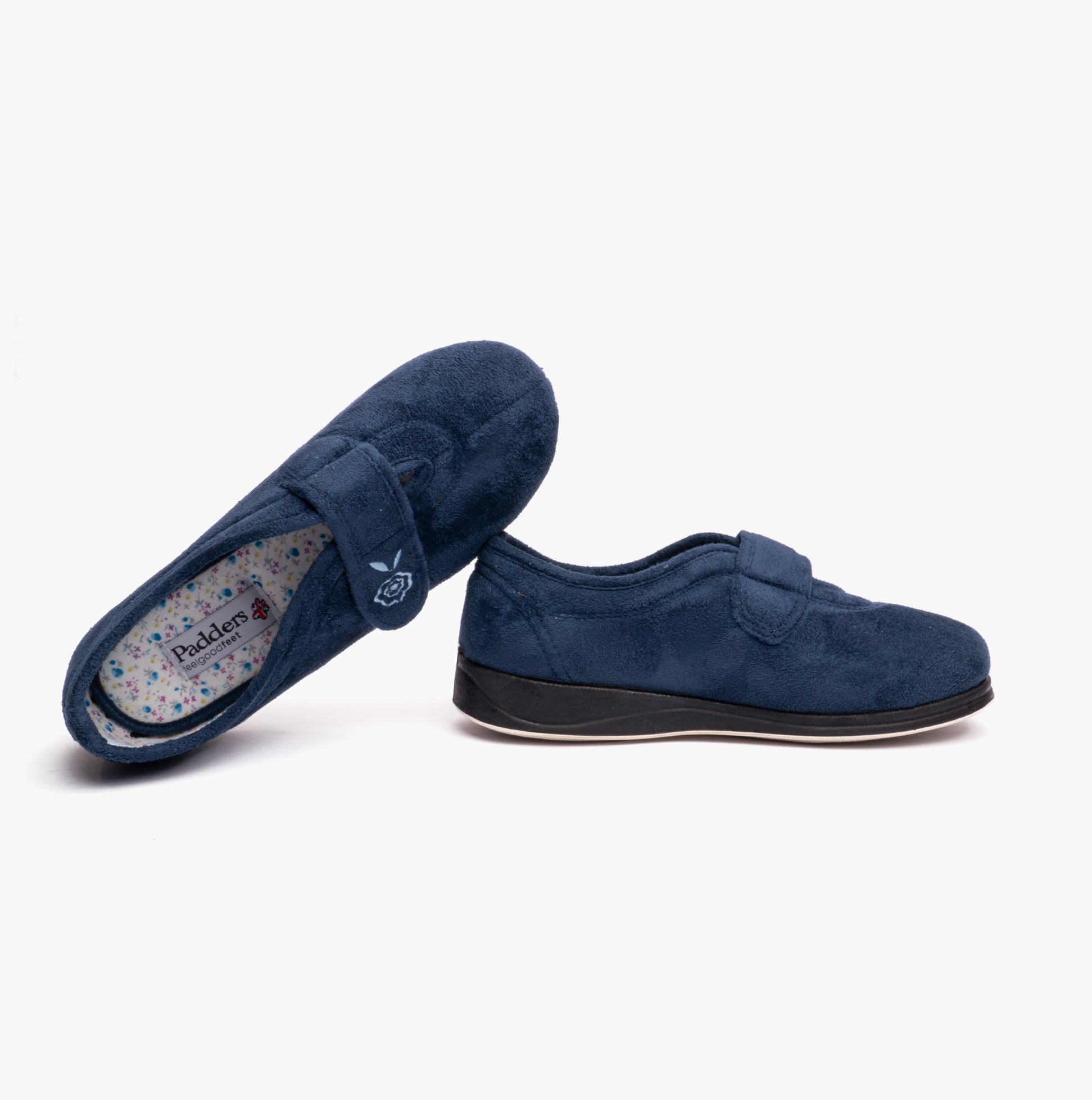Padders CAMILLA Womens (2E Fit) Touch Fasten Slippers Denim Blue