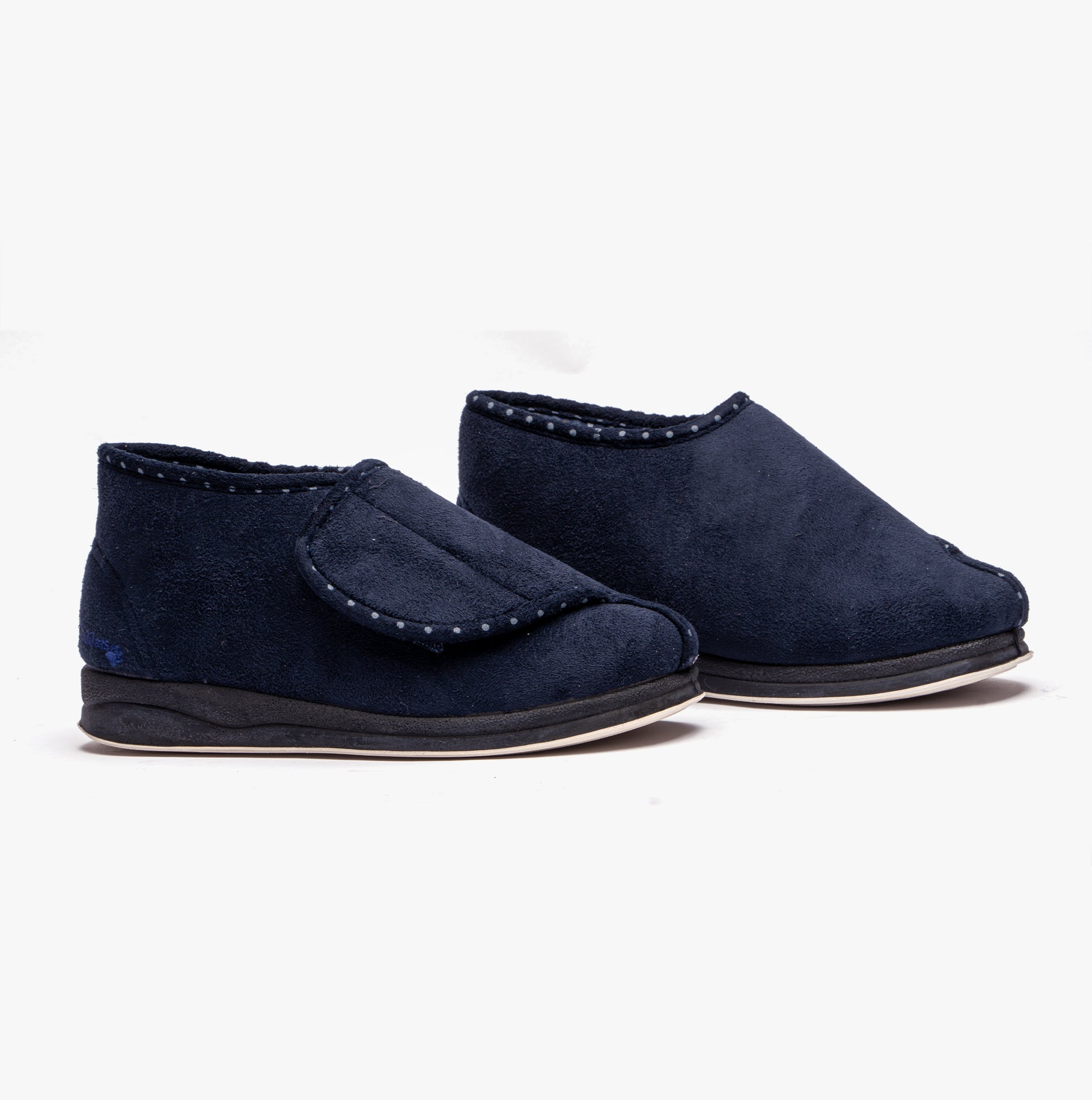 Padders CHERISH Womens (2E Fit) Touch Fasten Boot Slippers Navy