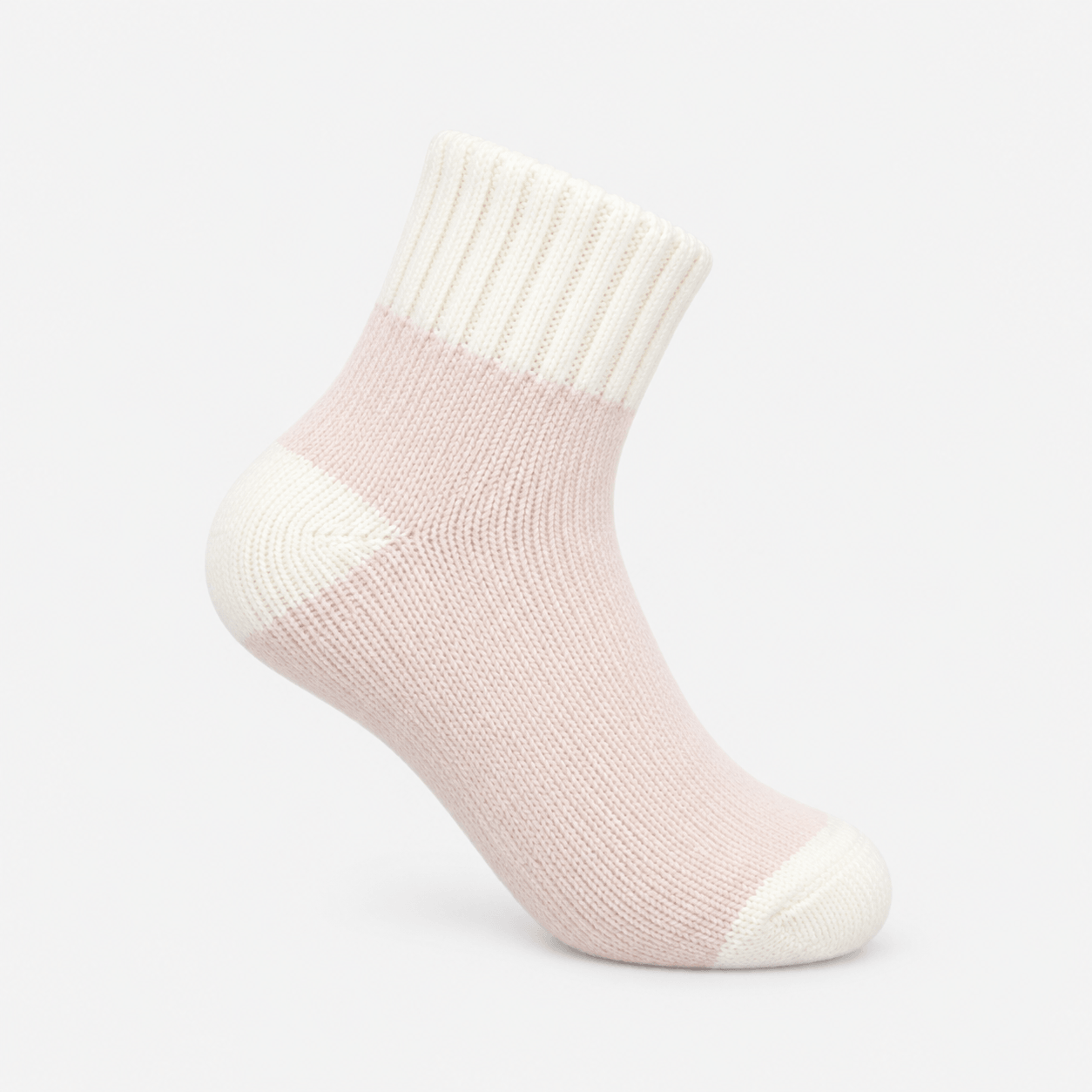 Totes Toasties THERMAL CROP LENGTH TERRY SOCKS (TWIN PACK) Womens Thermal Socks Oat/Pink in light pink color.
