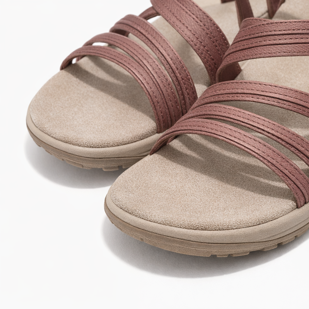 Skechers REGGAE SLIM - SUNNYSIDE 2.0 Womens Cross Strap Sandals Mauve/Pink