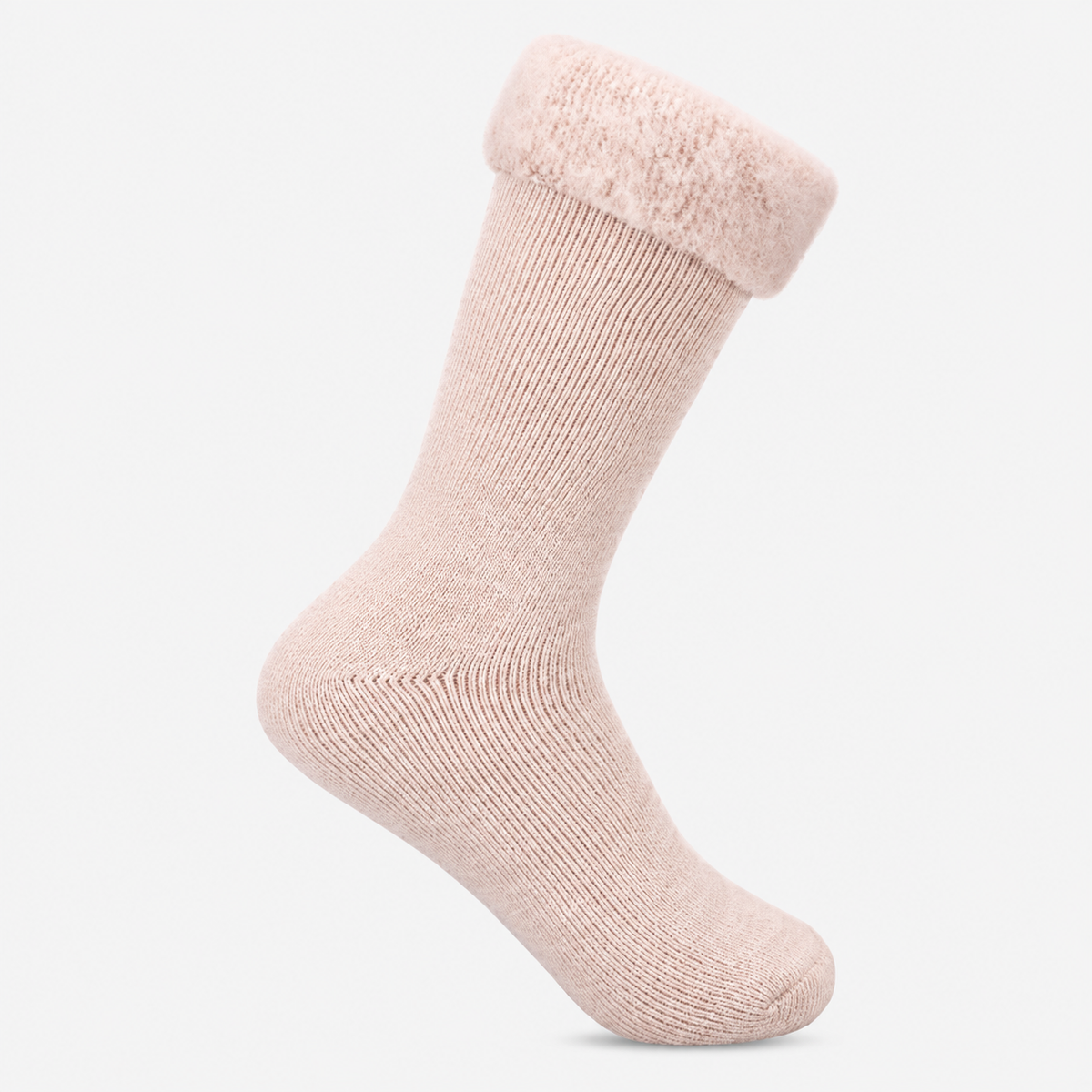 Totes Toasties PREMIUM BRUSHED THERMAL BED SOCK (TWIN PACK) Womens Bed Socks Cream / Pink
