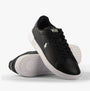 Polo Ralph Lauren HRT CT II Mens Trainers Black/White side view with lace-up closure and rubber sole.