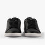 Polo Ralph Lauren HRT CT II Mens Trainers Black/White front view showing lace-up design and sleek leather upper.