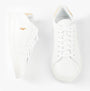 Polo Ralph Lauren HERITAGE COURT II Mens Trainers White/Bone top view of white leather trainers with lace-up closure.