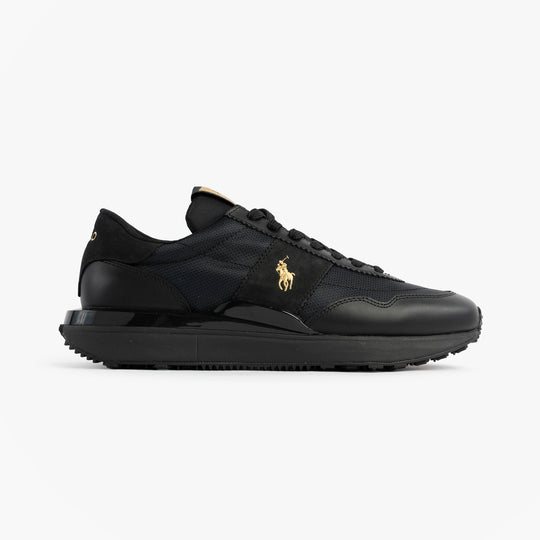 Polo Ralph Lauren Mens Train 89 V2 Lace Up Suede-Panelled Trainer Black