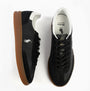 Polo Ralph Lauren BEDFORD Mens Trainers Black/White top view showing suede and rubber materials, lace-up design, and logo.