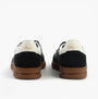 Polo Ralph Lauren BEDFORD Mens Trainers Black/White back view with suede upper and rubber sole.
