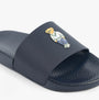 Polo Ralph Lauren POLO SLIDE Mens Sliders Heritage Bear Navy side view with bear logo detail.