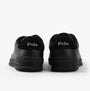 Polo Ralph Lauren HERITAGE COURT II Mens Trainers Black/Soft Grey rear view with logo details.
