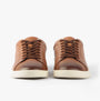 Polo Ralph Lauren HERITAGE COURT II Mens Trainers Tan/Ecru front view showing leather upper and lace-up closure.